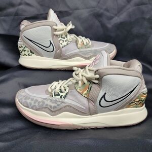 Nike Women's Gray and Pink Sneakers
